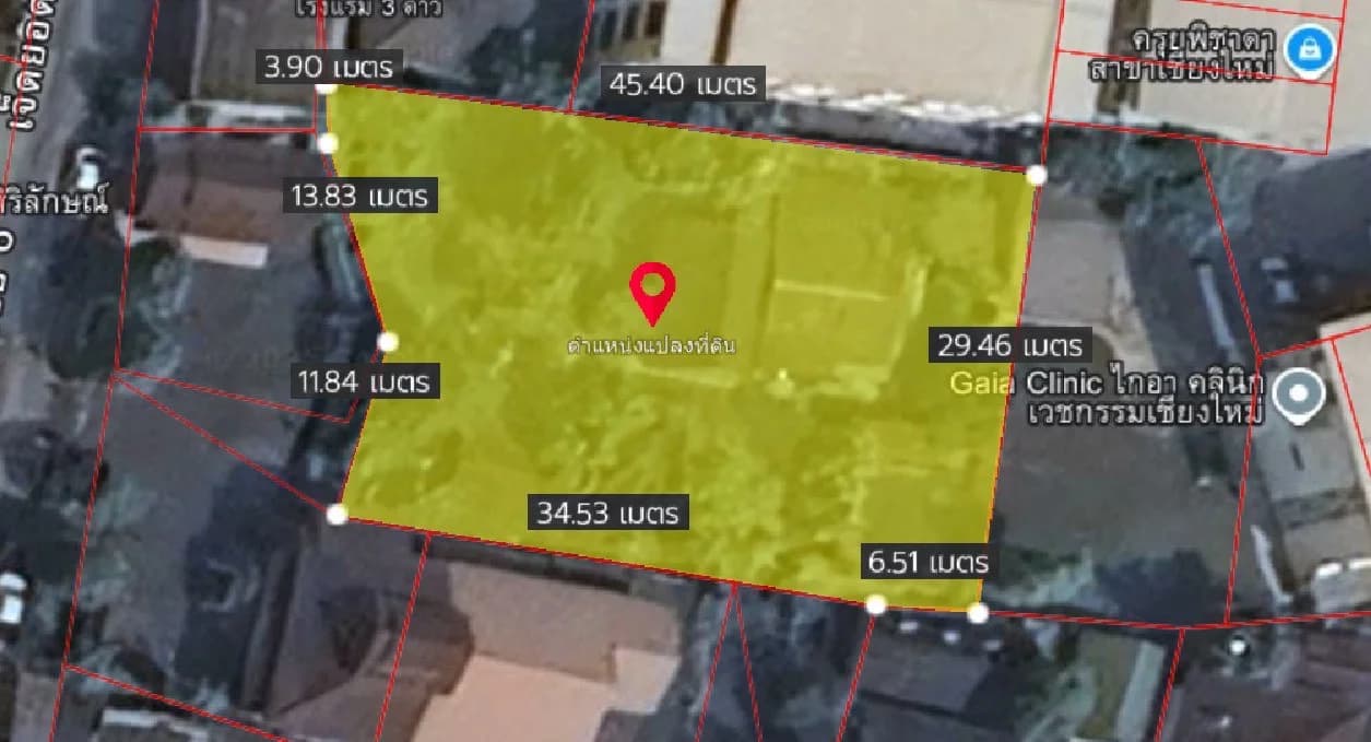 ขายที่ดินพร้อมสิ่งปลูกสร้าง 300 ตร.วา บนถนนเจ็ดยอด-ช่างเคี่ยน ช้างเผือก ย่านเศรษฐกิจ ใจกลางเมืองเชียงใหม่