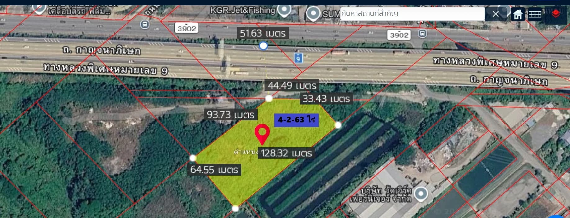 ที่ดินแปลงใหญ่ 4 ไร่ ติดริมถนนกาญจนาภิเษกฝั่งตะวันตก บนทำเลที่มองเห็นได้ชัดเจนจากถนนสายหลักและเชื่อมต่อโครงข่ายคมนาคมได้ - image 2