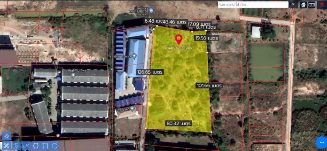 ขายที่ดินใกล้ มมส. 6 ไร่ ทำเลดี เหมาะทำหอพัก อพาร์ทเม้นท์ คอนโด รูปแปลงสี่เหลี่ยมสวย - image 1